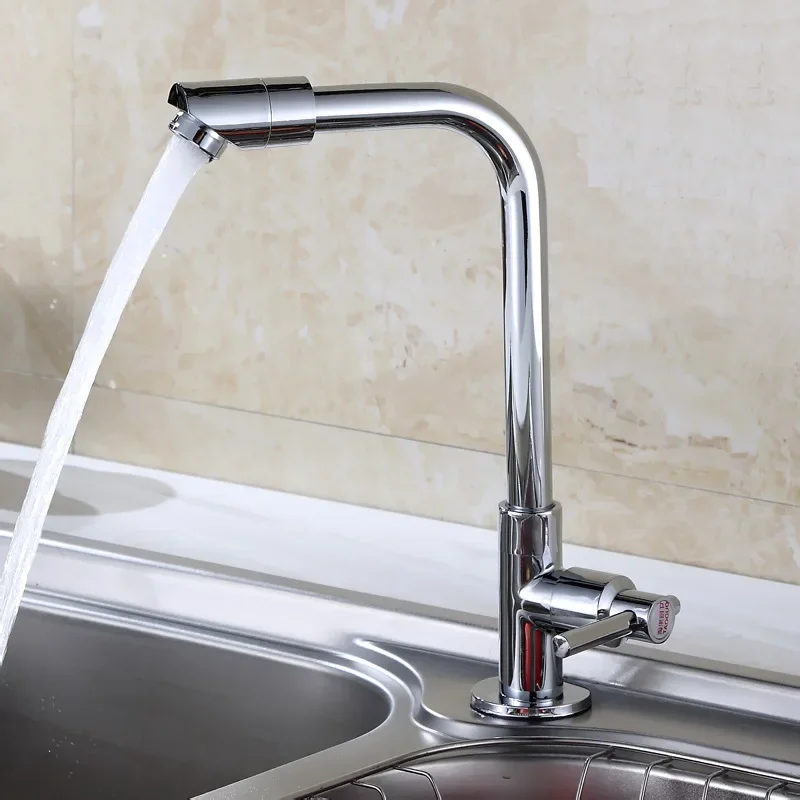 Household Sink Faucet Vertical Bend Kitchen Basin Single Cold Faucet 4 Point Connection Faucet Tap Pipe Kitchen Accessories