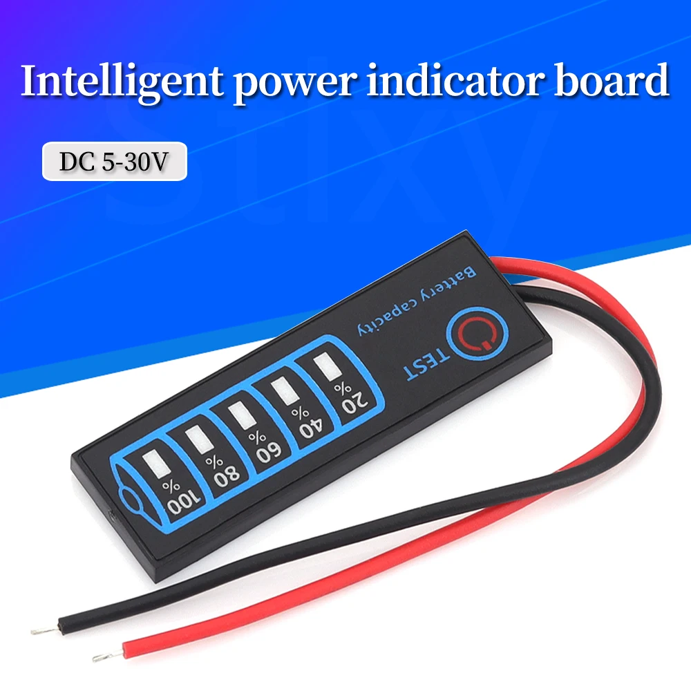 DC5V-30V 2-8S lithium/iron lithium/lead-acid battery pack percentage indicator light board battery level display