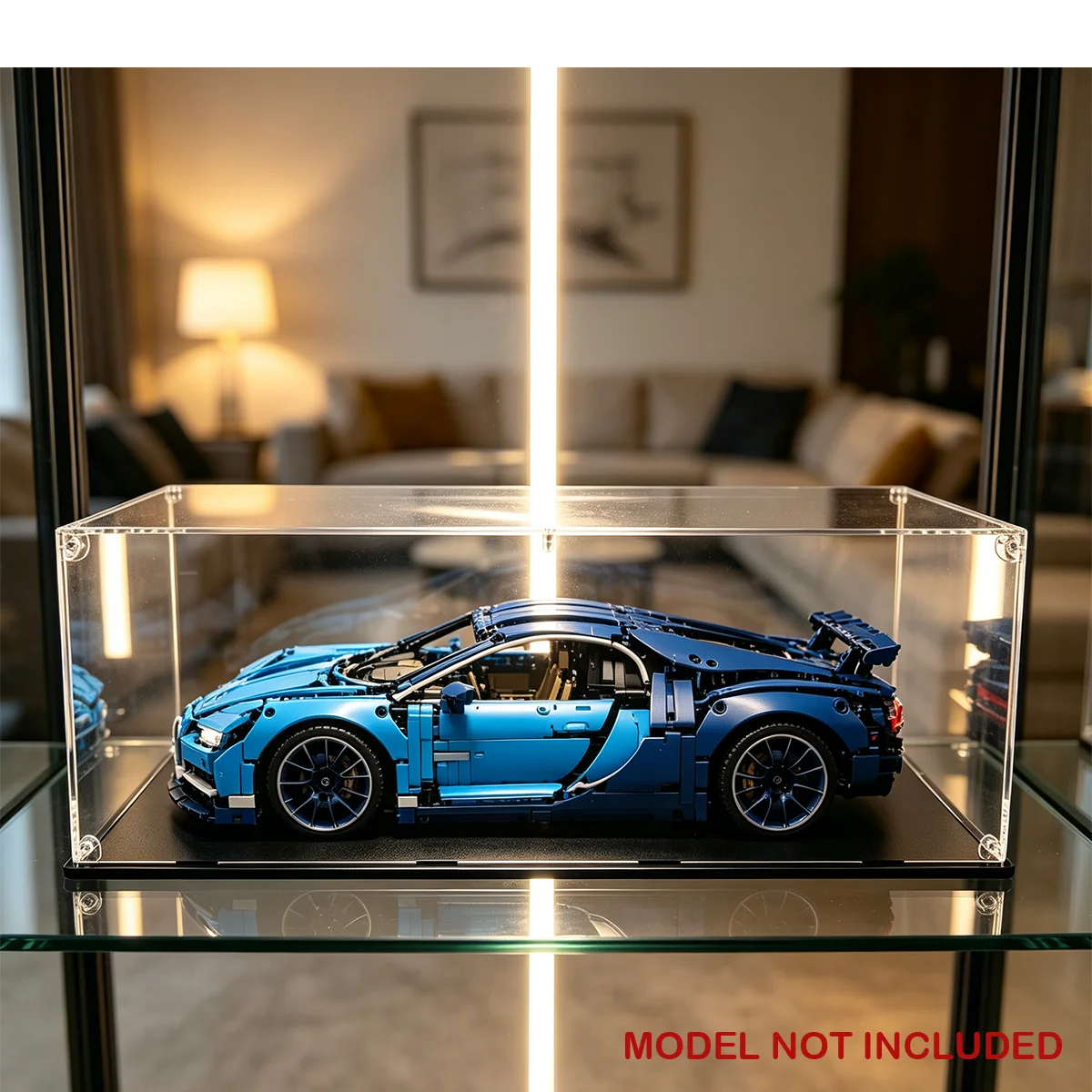1:8 Racing Model Acrylic Display Box - No Tools Required, Quick Assembly For Racing Cars, Figures, and Architectural Models.