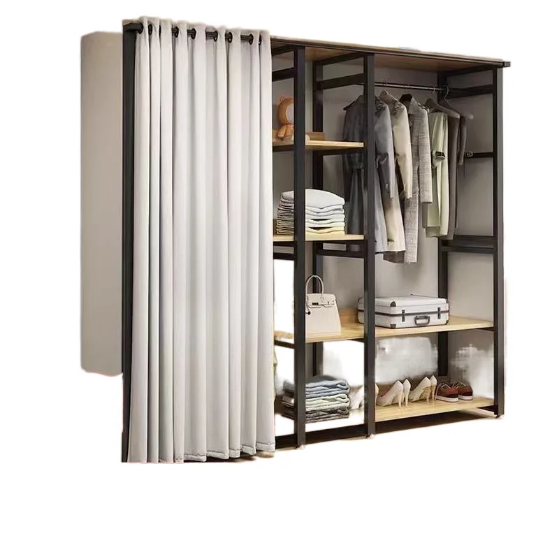 

Simple closed wardrobe rack, mobile floor hanger