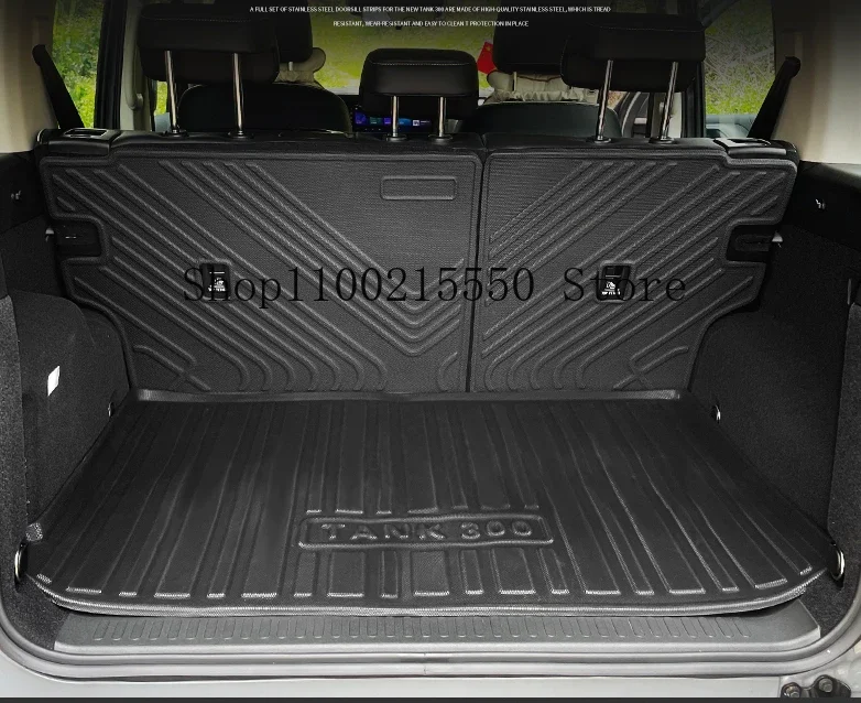 For Great Wall TANK 300 2021-2023 Car Rear Trunk Liner Cargo Boot TPO Trunk Mat Floor Tray Mud Kick Carpet Auto Accessories