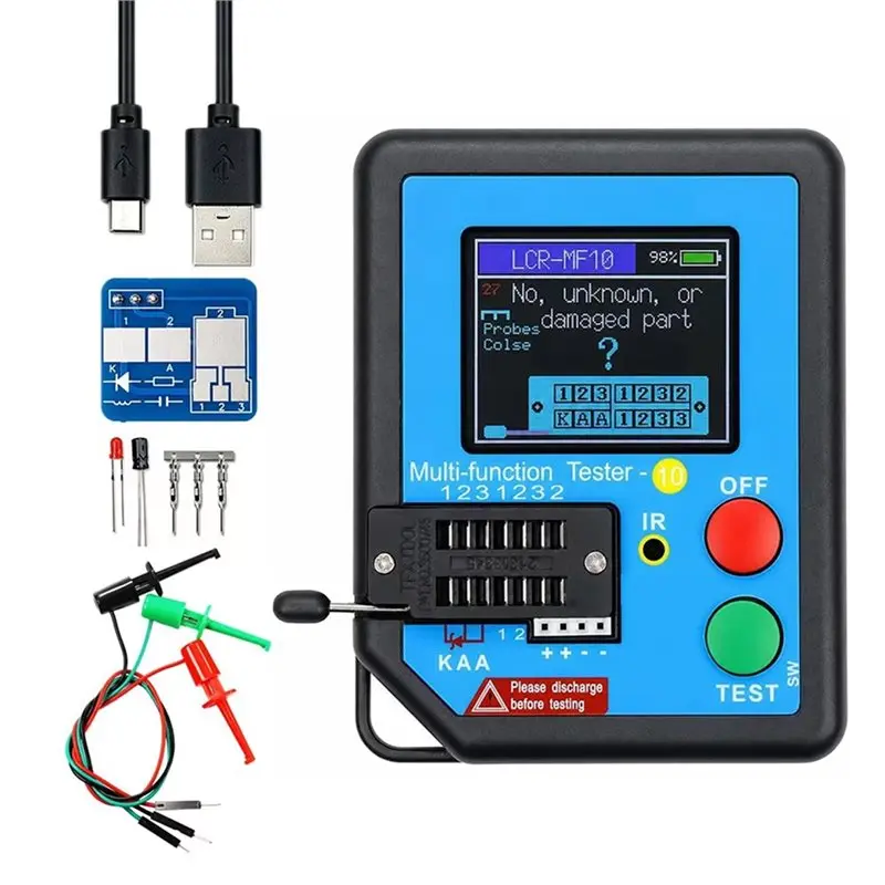 AAAN-LCR-MF10 128X160tft Transistor Tester SMD Testing Meter For Resistor/Capacitor/Inductor/Diode Zener With Auto Recognition