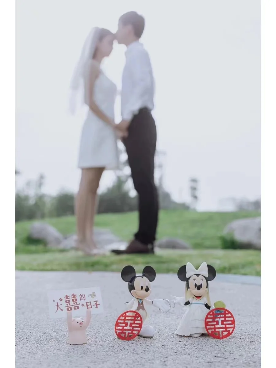 12cm Disney Cartoon Kawaii Cute Minnie Mickey Mouse Action Wedding Gifts Dolls Kids Toy Figures Kids Gift Toy