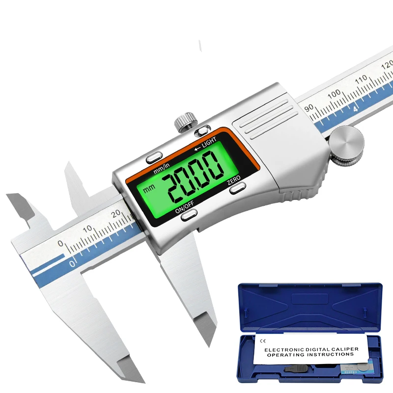 

High Precision Electronic Digital Vernier Calipers Measuring Tool 150mm/6 Inch with 50 mm Backlight LCD Screen Digital Caliper