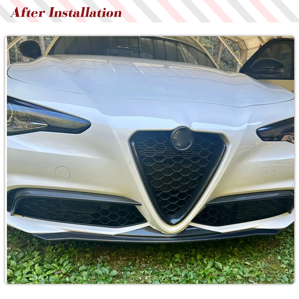 Car Front Bumper Lip Chin Splitters Apron Cupwings for Alfa Romeo Giulia Base Sedan/ Sport 4-Door 2015-2020 Carbon Fiber
