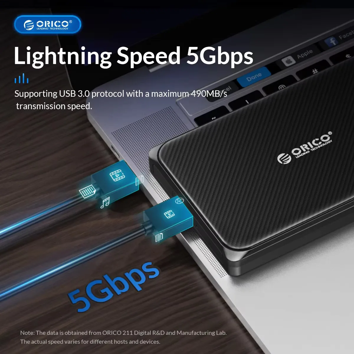 ORICO Mrico-B 2.5 インチ ハードドライブ ケース SATA to USB3.0 5Gbps & 6Gbps 外付け HDD エンクロージャ PC コンピュータ PS5 用