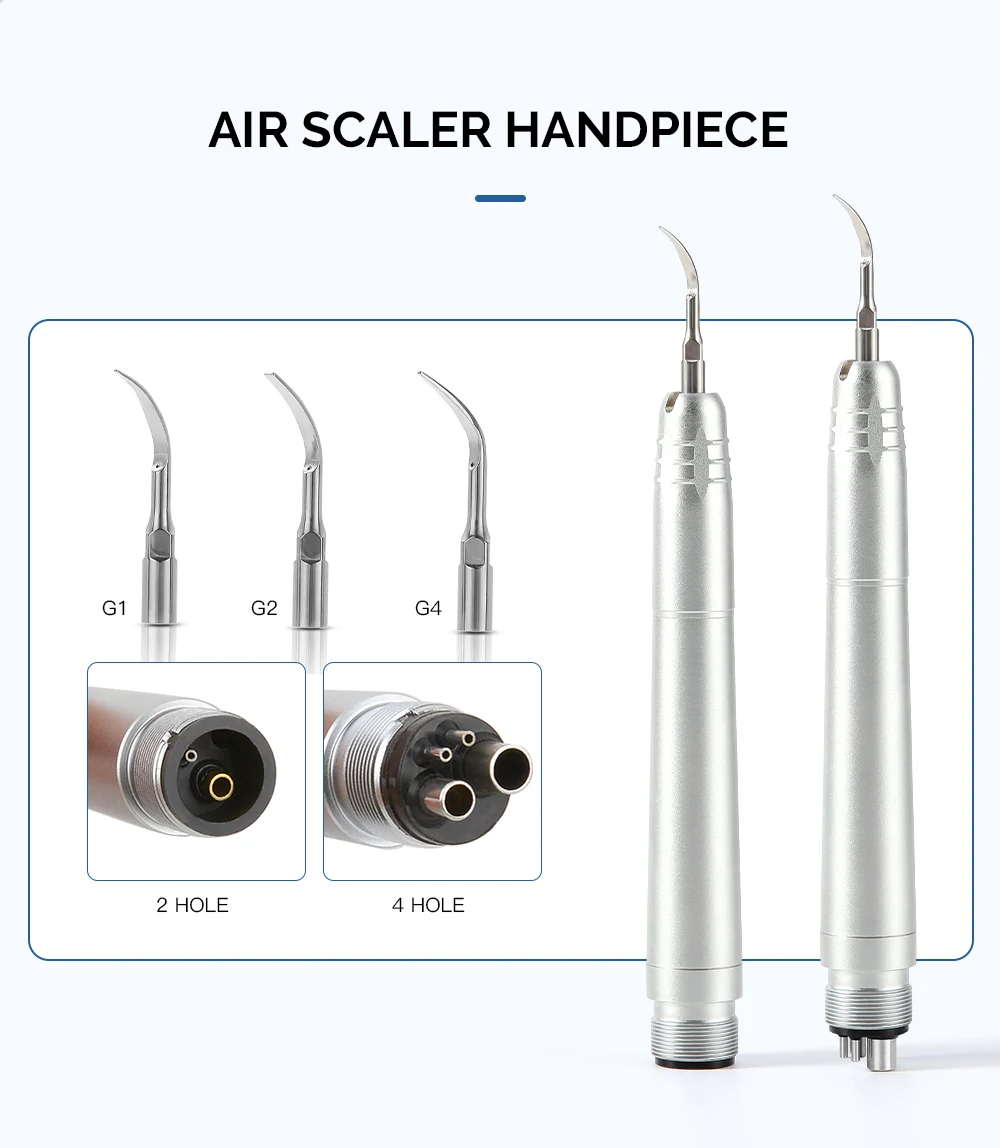 AZDENT Set Dental Hochgeschwindigkeits-Handstück LED Integrierter E-Generator Niedriggeschwindigkeits-Kit 2/4 Löcher Druckknopf Keramiklager Luftscaler – Detail 34