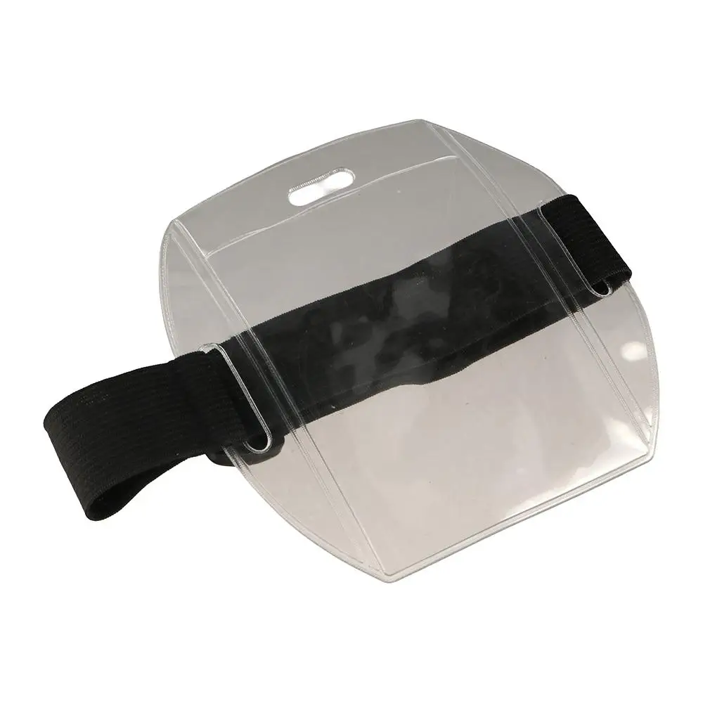 Plastic Arm Band ID Badge Holder Transparent Eco-friendly PVC ID Card Holder Elastic Adjustable Card Cover Swimming
