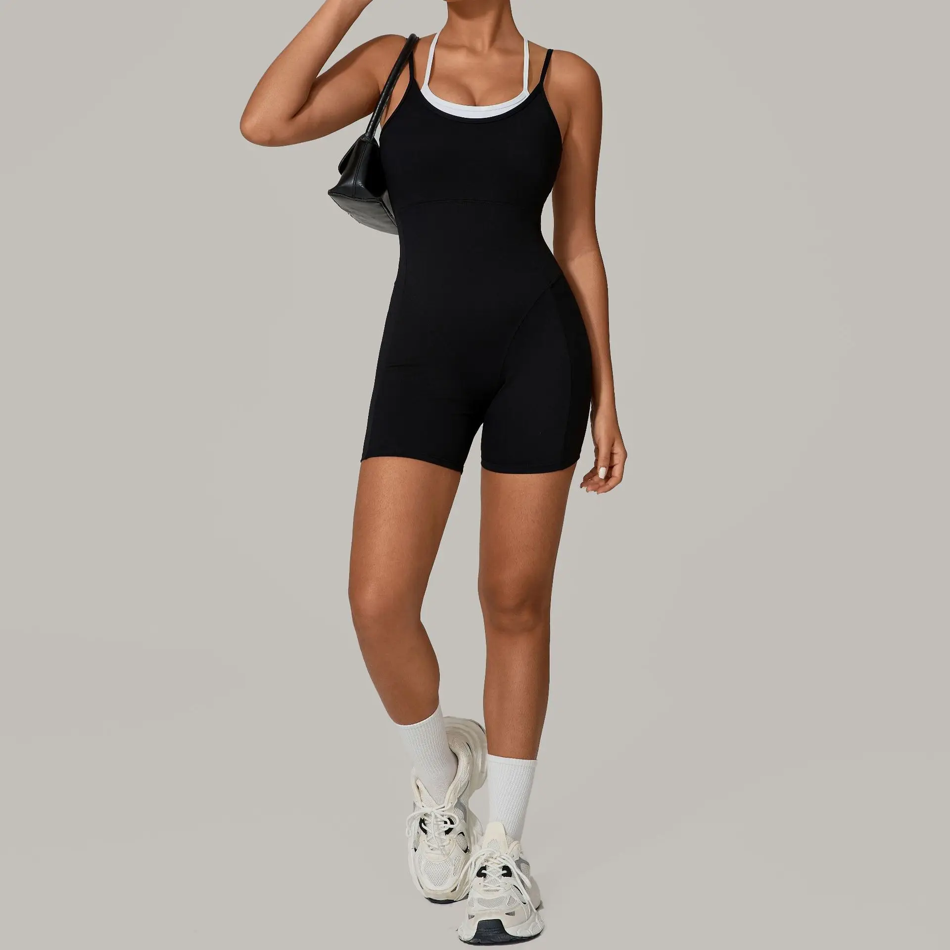 Short Sports Jumpsuit Sleeveless Gym Set Women Tracksuit Yoga Clothes Rompers Workout One-piece Suit Female Outdoor Bodysuits