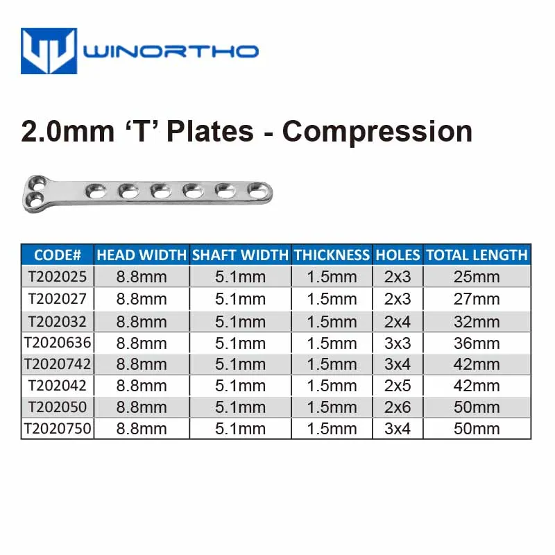 2.0MM T AO synthes Veterinary Instrument equipments products animal orthopedic surgical  screws tplo vet supply tool pet