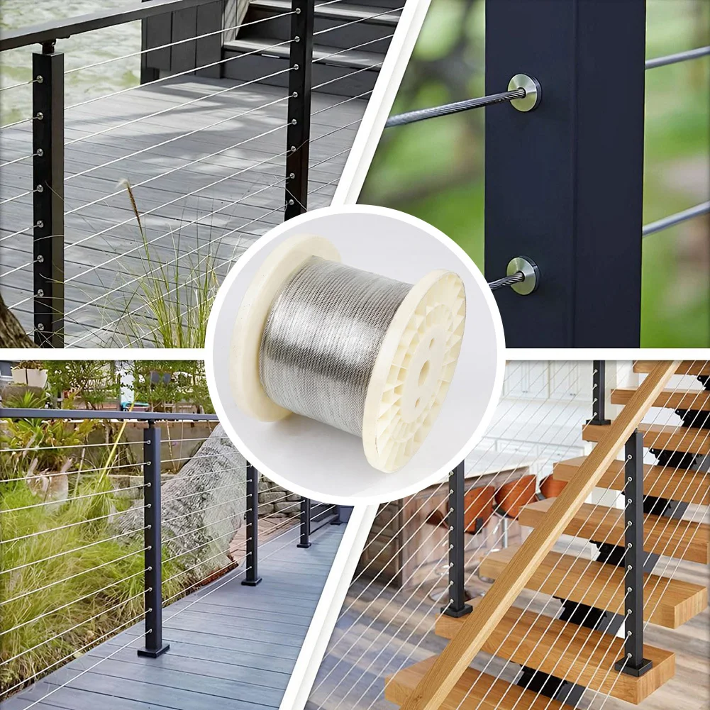 Multi-purpose Stainless Steel Utility Rope Sturdy Braiding Agricultural Greenhouses Support
