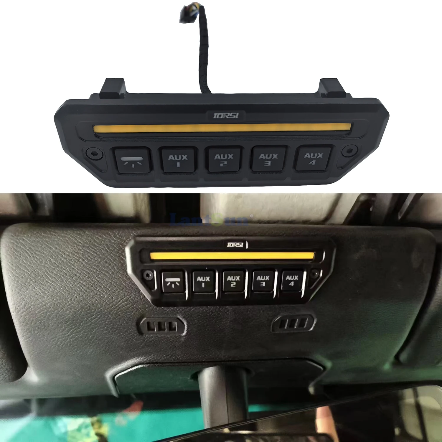 

SXMA JL1309 AUX 4 Switch With LED Lights Auxiliary Switch Bank Kit Plug&Play Buttons For Jeep Wrangler JL JT 18-24