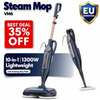 INSE VM6 10-in-1 Steam Mop – 1300W Rotating Spin Mop for Hard Floors