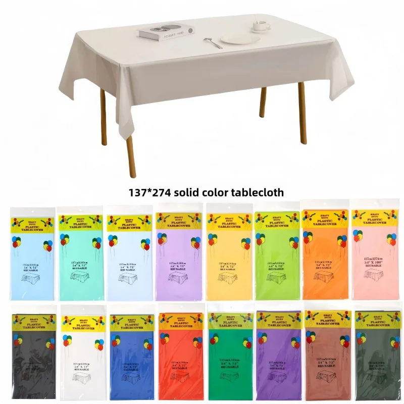 Factory direct sales In stock wholesale pevaPlastic Disposable Tablecloth Rectangular Exclusive for cross-border137*274