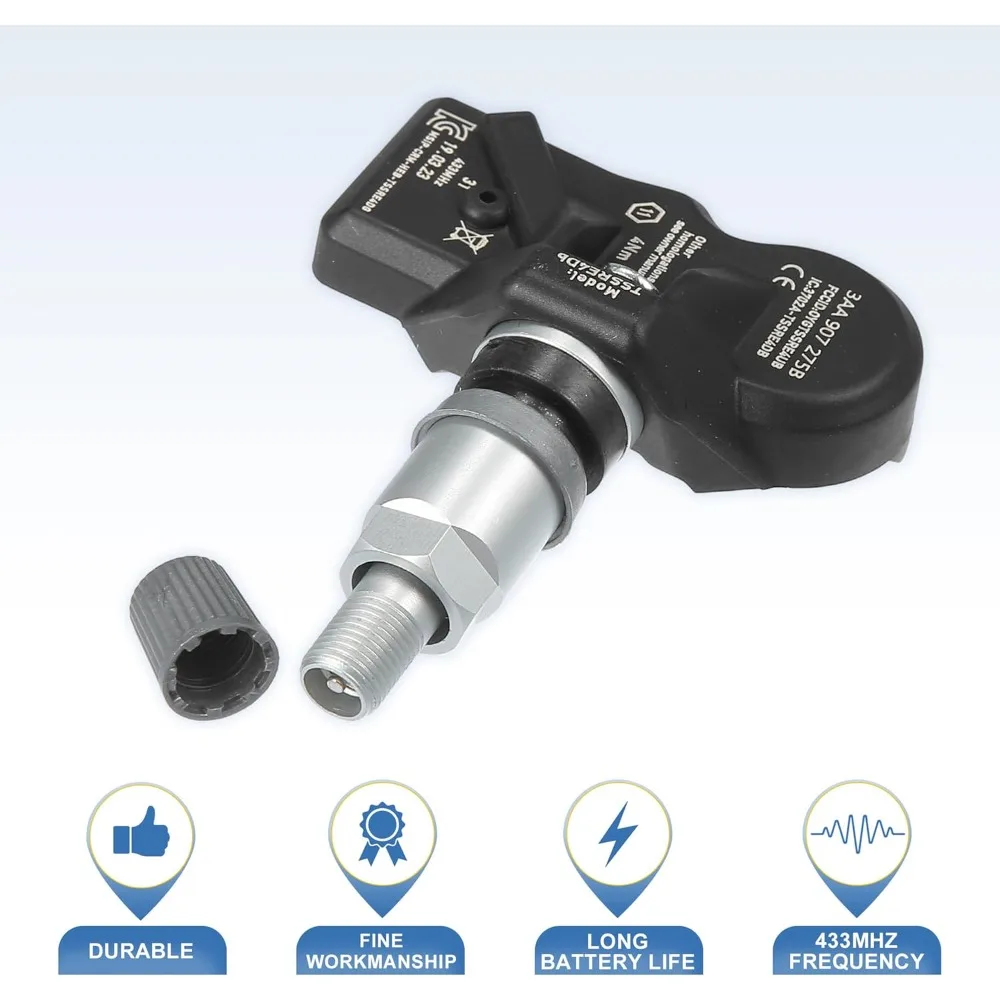 

3AA907275B 4 шт. 433 МГц автомобильный датчик системы контроля давления в шинах для 2012 2013 2014 2015 2016 Volkswagen CC Tiguan 3AA907275D новый
