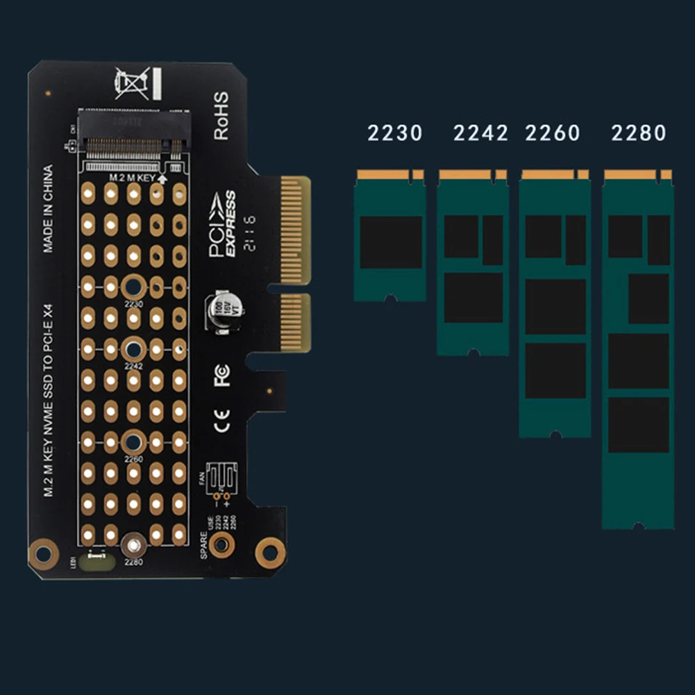 M.2 NVME SSD から PCIe 4.0/3.0 X4 アダプターカード 32Gbps フルスピード デスクトップ PC 用 2280/2260/2242/2230 M.2 NVMe SSD 用