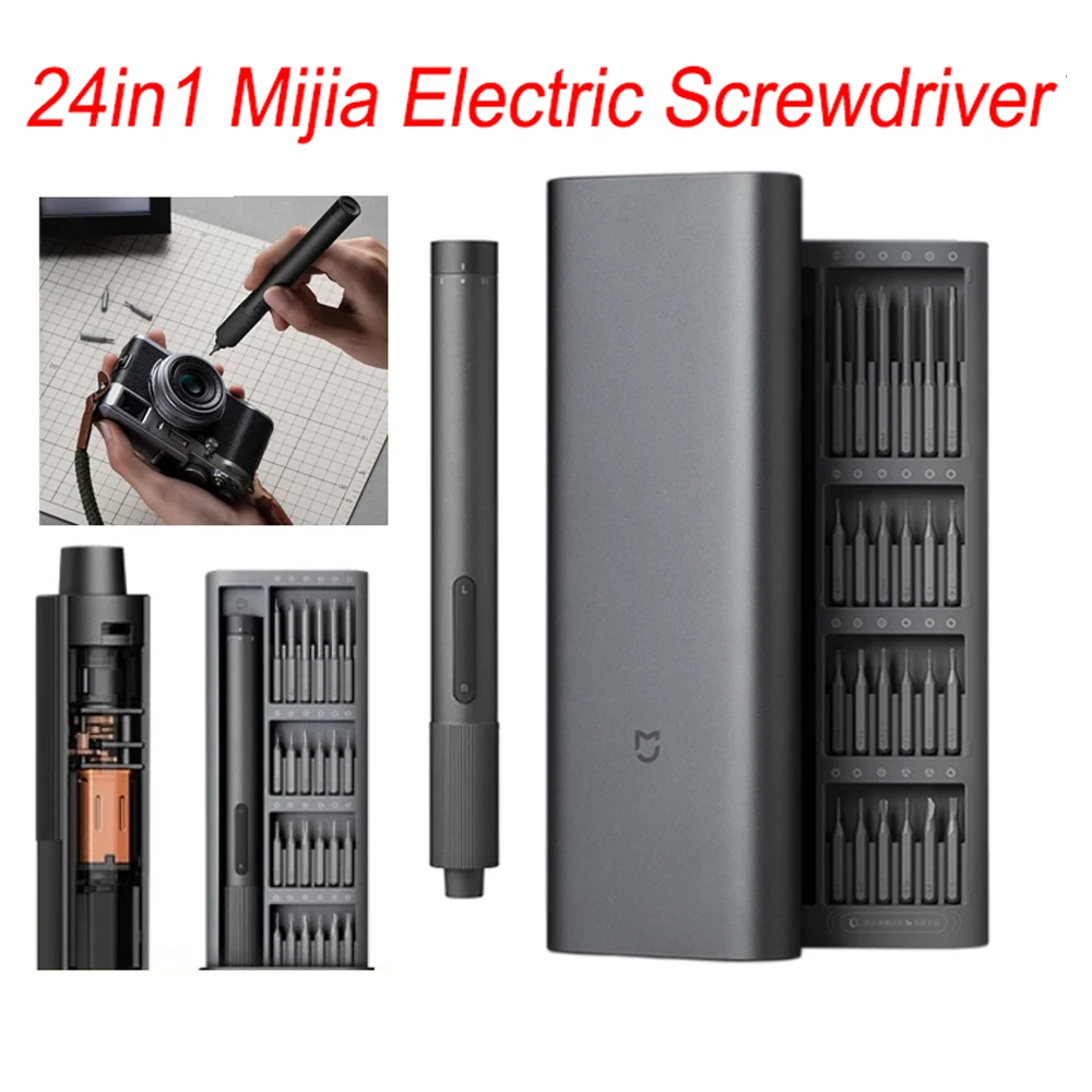 Xiaomi Mijia Electric Precision Screwdriver Kit 2 Gear Torque Control 400 Screw 1 Type-C Rechargeable Magnetic Aluminum Case MI