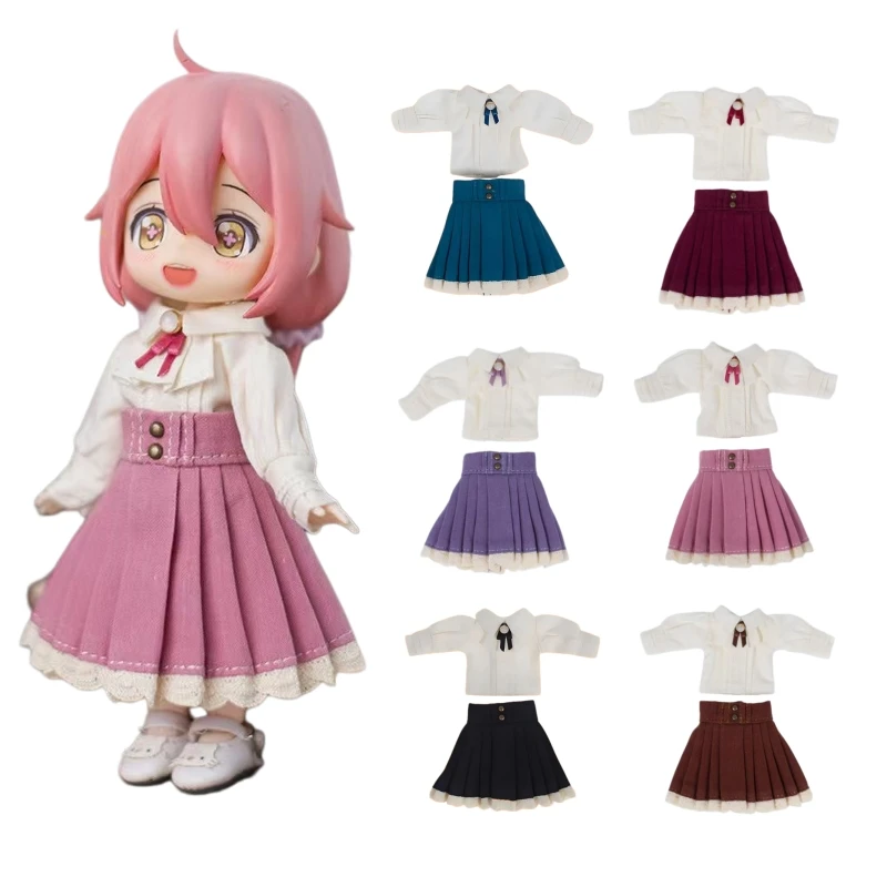 For Obitsu 11 Doll Rome Uniform Lolita Cute Dress Clothes Suit For OB11 Gsc 1/12 Bjd Body 16~17cm Doll Outfit Clothes Gift Idea