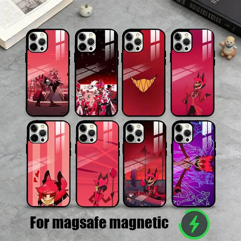 

H-Hazbin Hotel Phone Case For iPhone17,16,15,14,13,12,11 Plus,Pro Magnetic For Magsafe Wireless Charging