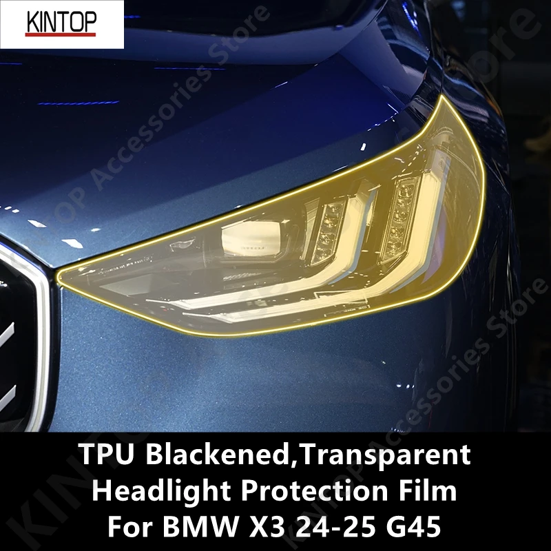 

For BMW X3 24-25 G45 TPU Blackened,Transparent HeadLights Protective Film,Protection Modification Accessories Refit