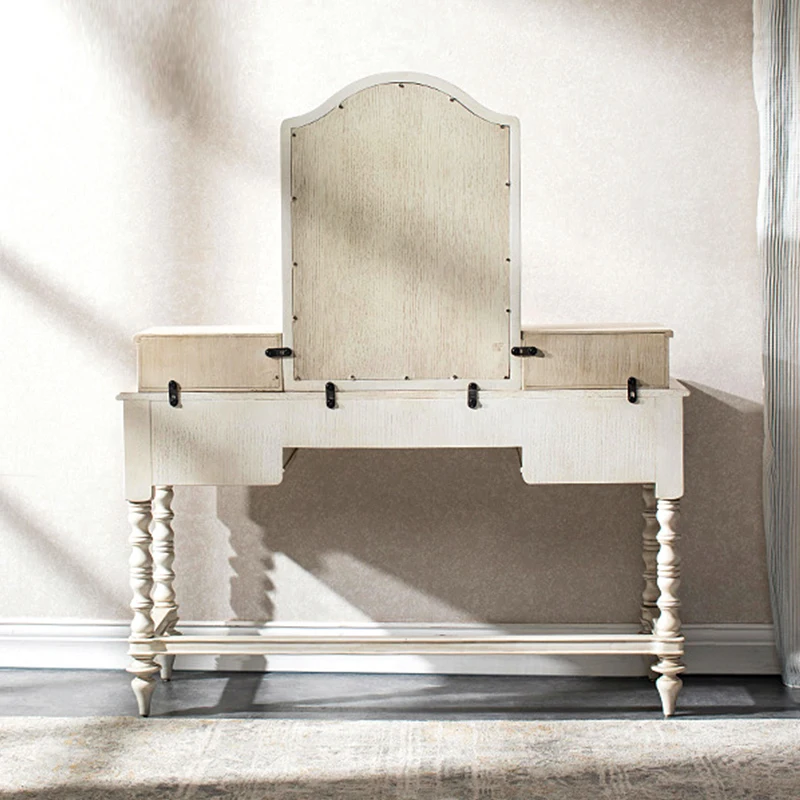 White dresser French retro old bedroom makeup table multi-functional customization