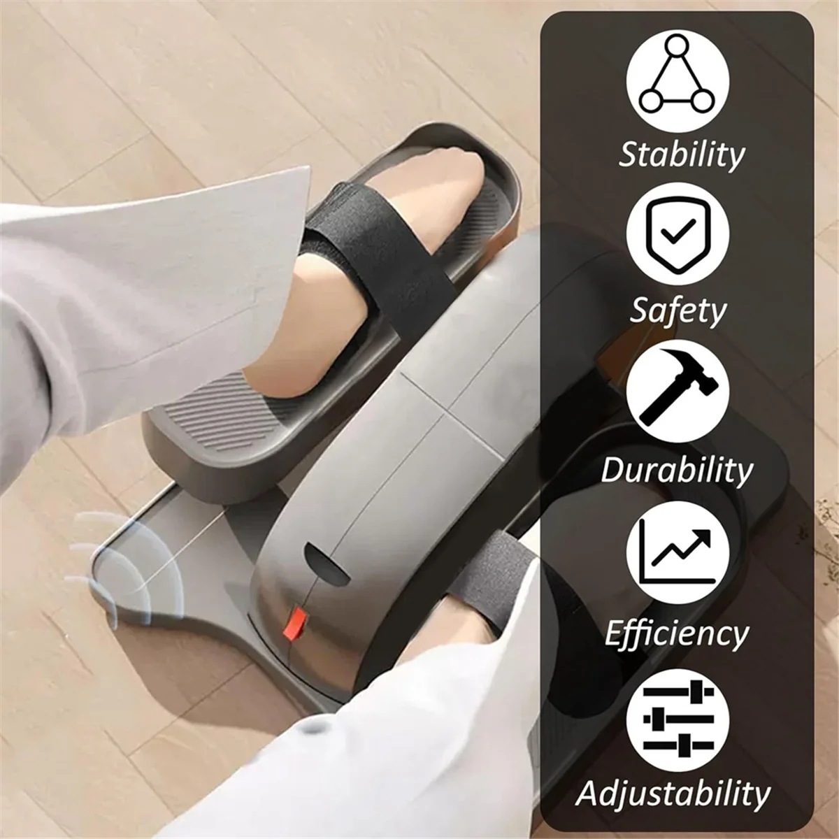 A71P 4 قطع من أشرطة دواسة آلة تمرين الساق البيضاوية، مناسبة لتمارين دواسة القدم والساق تحت المكتب #4