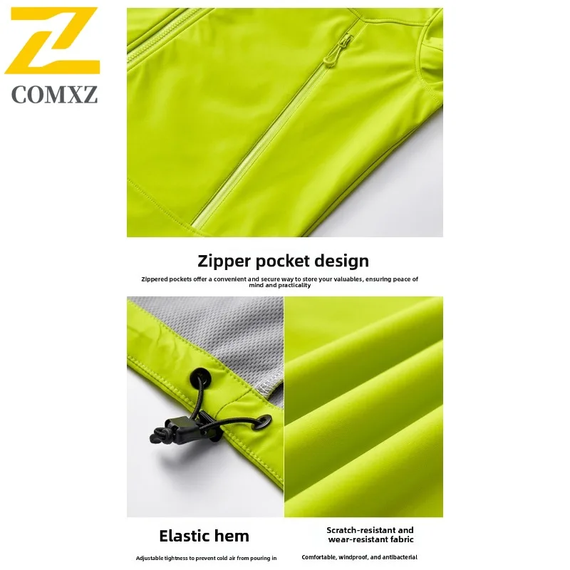 سترة رجالي COMXZ ماركة فاخرة بغطاء للرأس للمغامرة الخارجية ملابس خارجية مقاومة للرياح نمط يومي سترة واقية جديدة للخريف خفيفة الوزن #6
