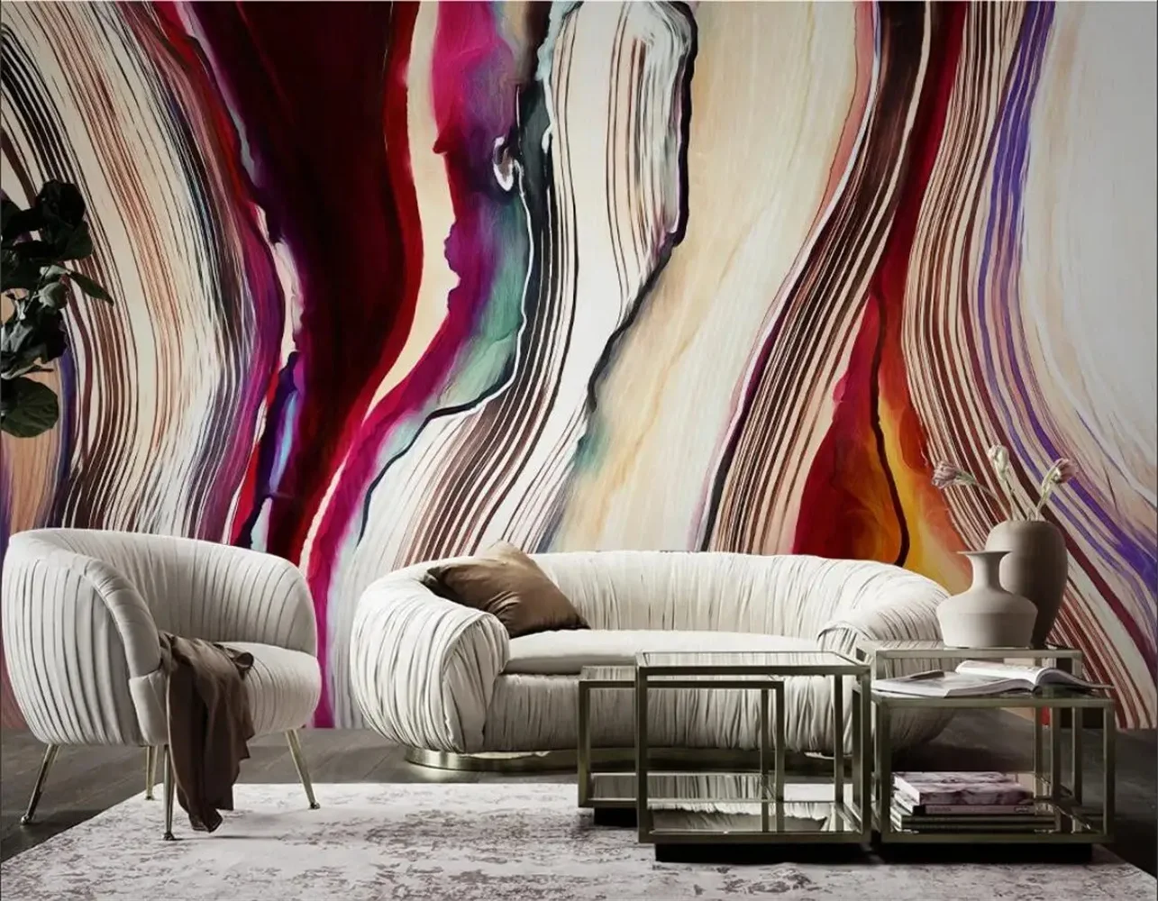 beibehang Custom 3d photo wallpaper Cool living room sofa backdrop lines abstract artistic painting mural wallpaper wall mural