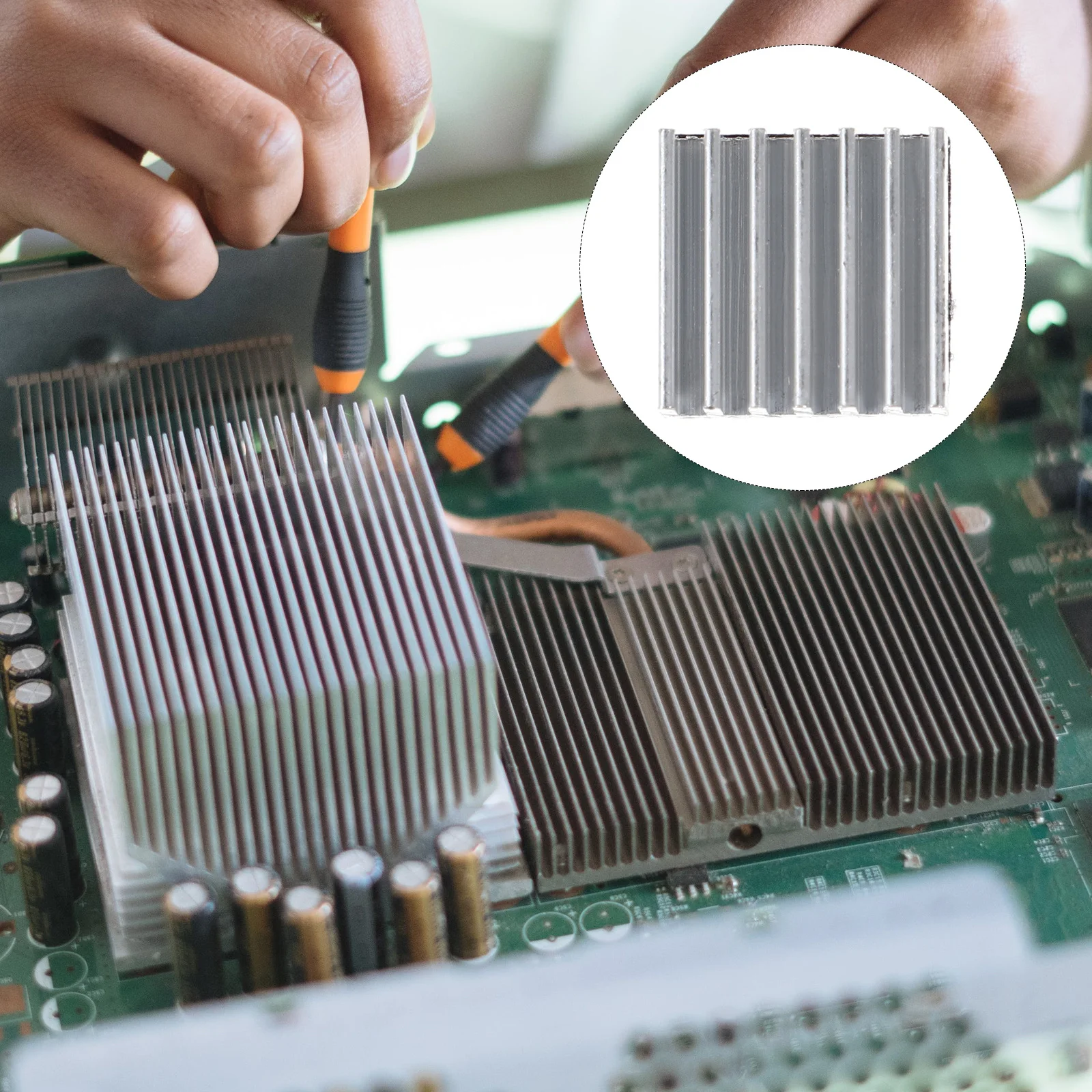 

24Pcs Aluminum Heatsink Compact Chip Radiator with Tape Backing for LED Driver Cooling Application