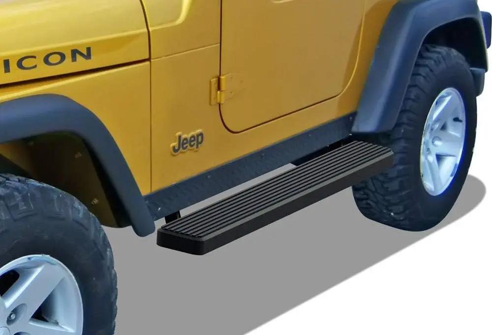 

Premium 6in Black Stainless Steel Running Boards Compatible with Jeep Wrangler TJ YJ 2Dr 87-06