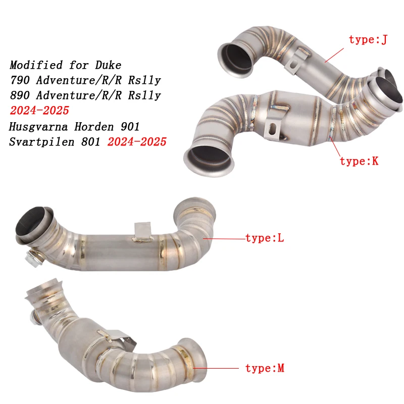 

Motorcycle Modified Exhaust Mid Link Pipe Escape Moto Muffler For Duke 790 890 Adventure R Rally Horden 901 2024-2025