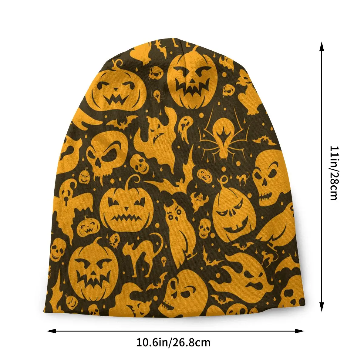 Pumpkin Sport Beanie Caps Halloween Trick or Treat Skullies Beanies Ski Caps Soft Thin Bonnet Hats