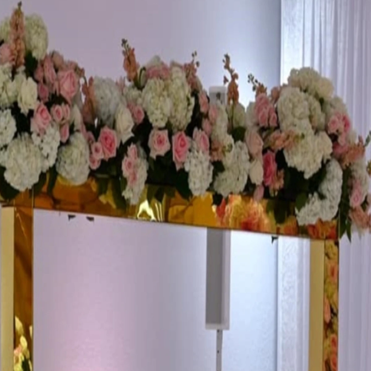 5pcs/3pcs)use for Square table Big Flower Decoration Stands gold mirror Floral Tall arch Centerpiece Stands For Wedding Table