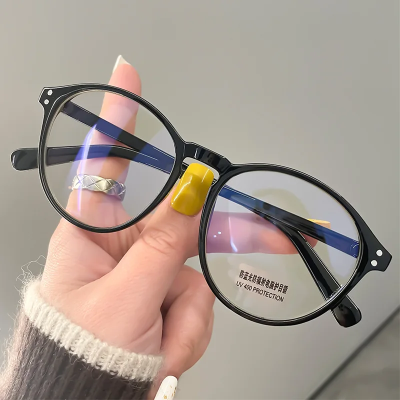 Fashionable Women\'s Blue Light Myopia Glasses Unisex Luxury Round Frame Transparent Eyeglasses Minus Diopter Near Sight Eyewear