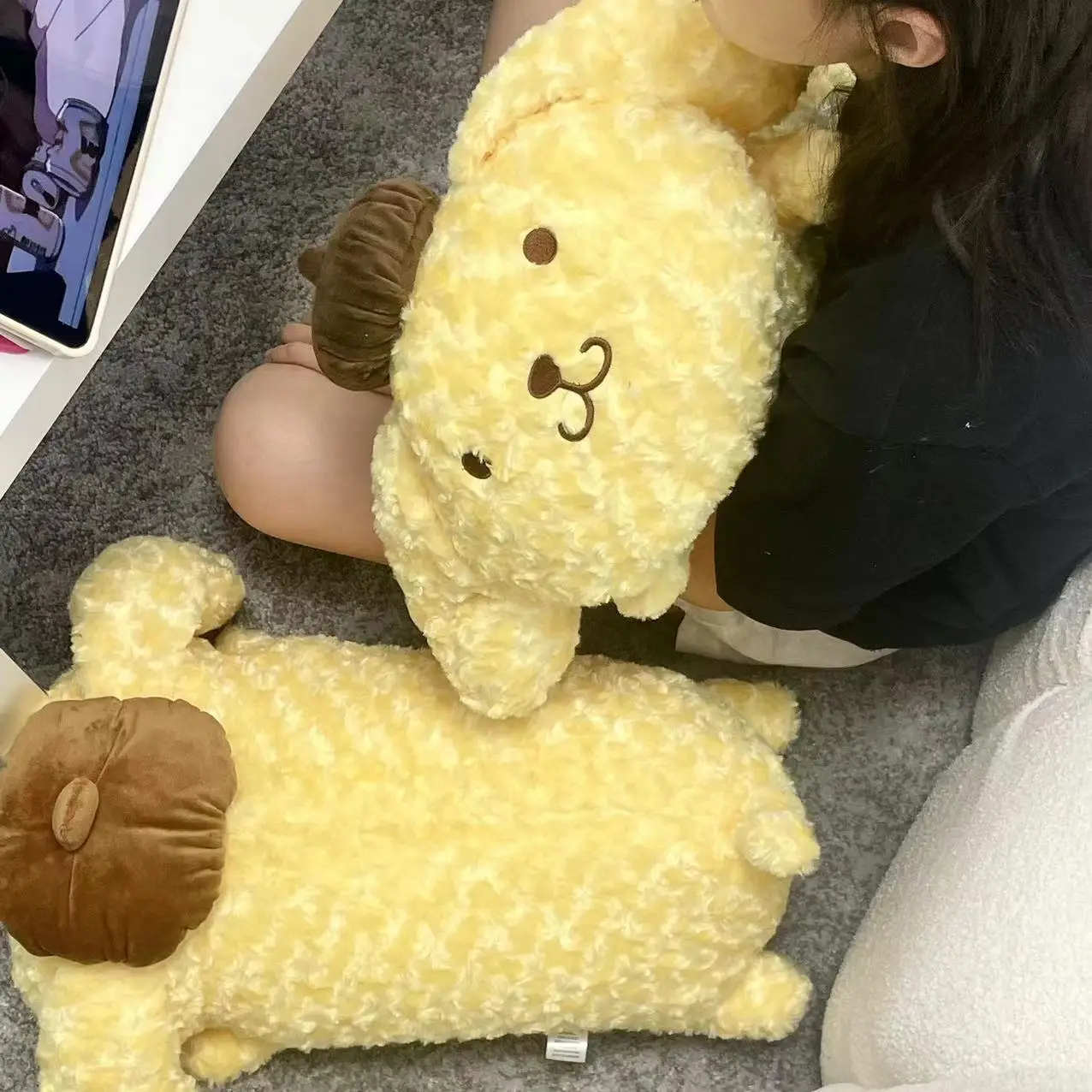 50cm Pom Pom Purin Plushies Cartoon Long Pillow Stuffed Anime Back Cushion Sofa Bed Japanese Style Dog Plush Toy Cuddly Gifts