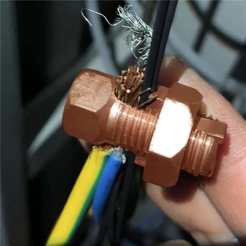 DT39 20Pcs Split Bolt Connector Grounding Split Bolt Connector for Complete Earth on Bare Wires TJ-16 Copper Ground Clamp