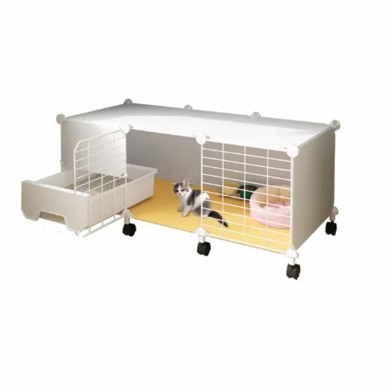 Imagem -02 - Cat Indoor Gaiolas Casa Litter Box wc com Gabinete Integrado Casa Ventilada Grande Espaço Livre Villa Pet Shop