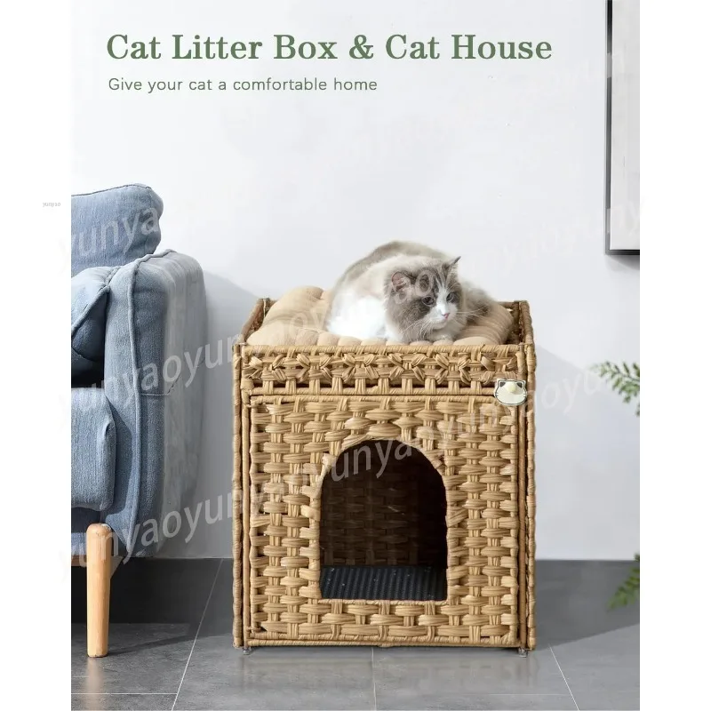Four-season Universal Large Space Woven Cat Nest, Semi-enclosed Pet Bed, Dog House, Household Cat Climbing Frame