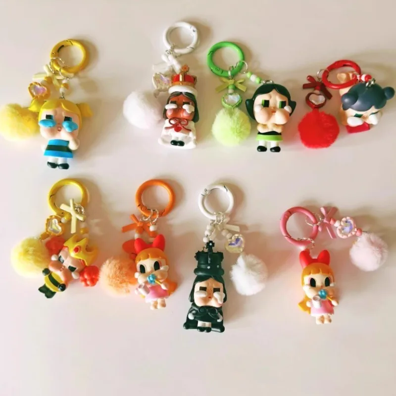 

Mini Labubu Keychain Cartoon Creative Bowknot Three-Dimensional Doll Schoolbag Pendant Decor Car Key Chain Women and Men Gifts