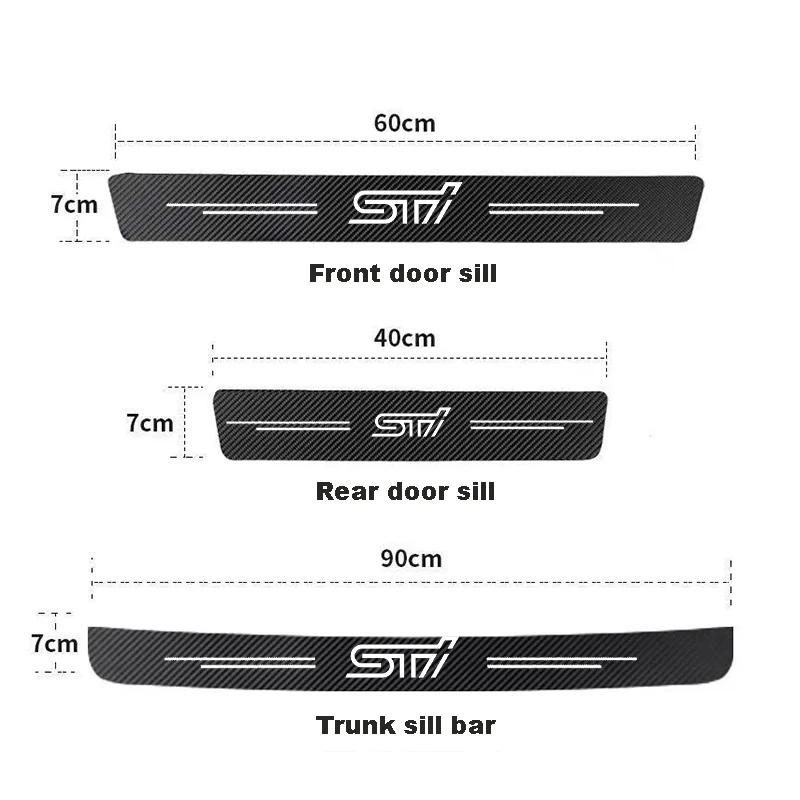 Car Door Threshold Scuff Plate For SUBARU XV Legacy Forester Impreza STI WRX Auto Carbon Fiber Stickers