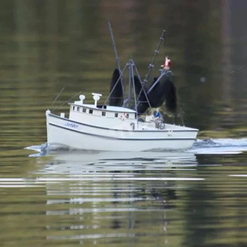 1/20 RC Jenny Shrimp Boat Model DIY Ręcznie zmontowany zestaw łodzi Zdalnie sterowany model łodzi Zabawka Prezent Gotowy model statku wędkarskiego