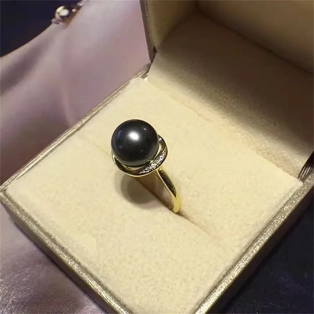 

S925 Silver Sterling Ring Inlaid Zirconia Half Hole Pearl Ring Base Resizable Design DIY Handmade Fine Jewelry Ring Accessories