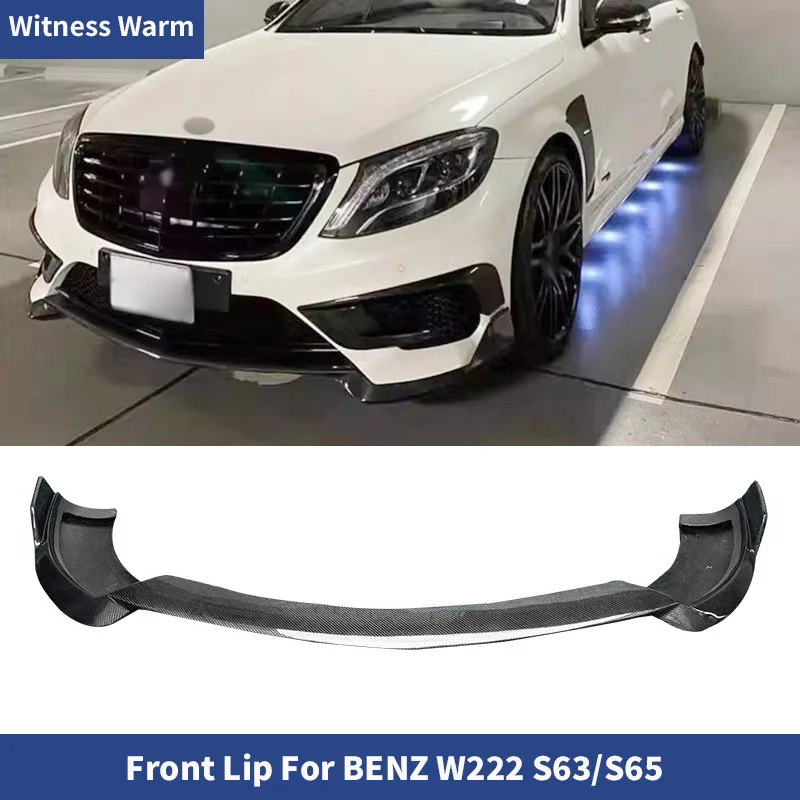 

For Mercedes-benz W222 S63 S65 AMG Carbon Fiber Front Lip Bumper Spoiler Splitters 2014-2017 Car Body Kit
