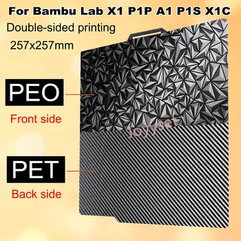 PEO PET Bambu Lab X1 P1S A1 Yapı Plakası Çift Taraflı 3D Baskı Pürüzsüz Çarşaf Plakası Bambulab Bambu X1 Karbon P1P X1C