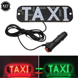 Taxi Car LED Indicator Light Panel Sign Warning Light 2 ColorRed Green Cigarette Lighter with Suction Beacon Signal Taxi Light