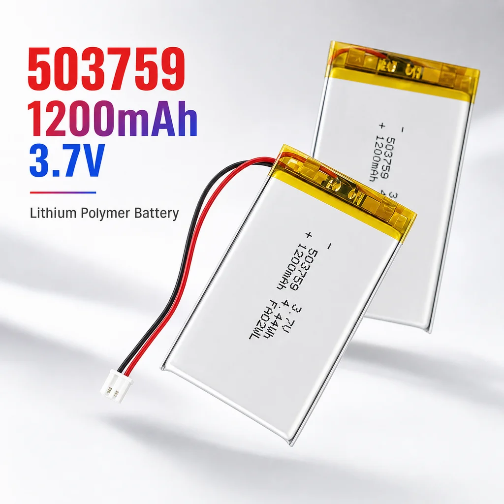 Lithium Polymer Battery 503759 3.7V 1200mAh LiPo Cell  Replacement Power For Bluetooth Headset Audio Stereo PSP POS