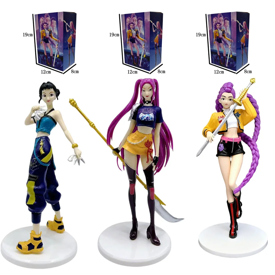 ホットなK-POPデモンハンターズアニメアクションフィギュア、キュートなPVC製ルミ・ミラ・ゾイアクションフィギュア玩具、美しいプリンセスガールプラスチック玩具