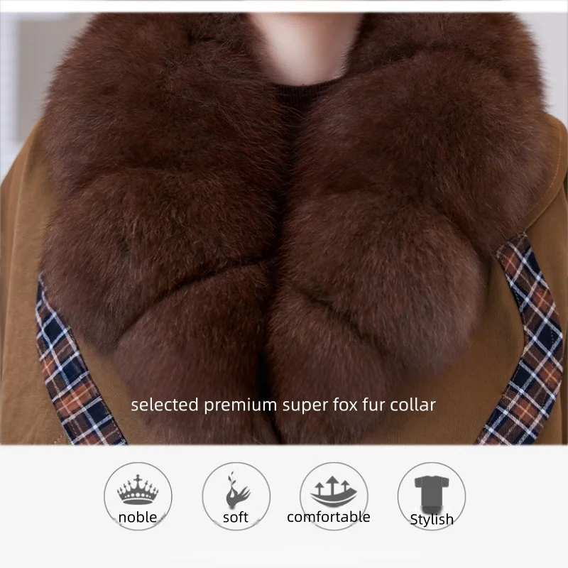 سترة نسائية كبيرة الحجم شتوية فضفاضة تناسب سترة قصيرة مع ياقة من الفرو موضة جديدة للتنقل الأنيق