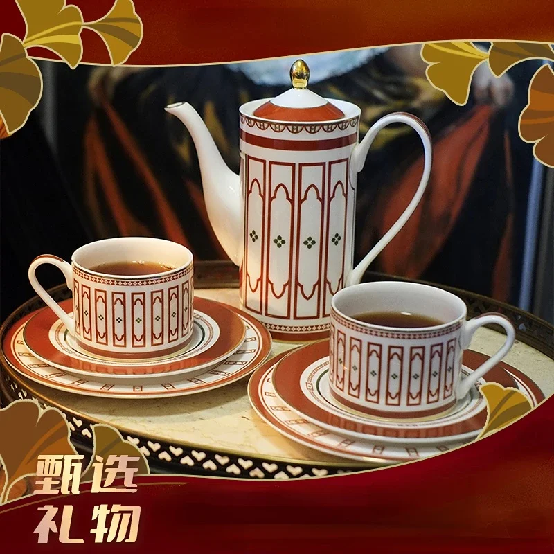 European-style pot, coffee cup, bone China tea set housewarming birthday wedding gift