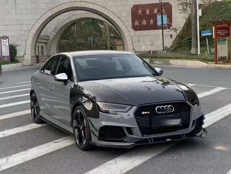 غطاء محرك السيارة خفيف الوزن من ألياف الكربون الجافة لسيارة أودي RS3 2017-19 طقم غطاء محرك السيارة الأمامي